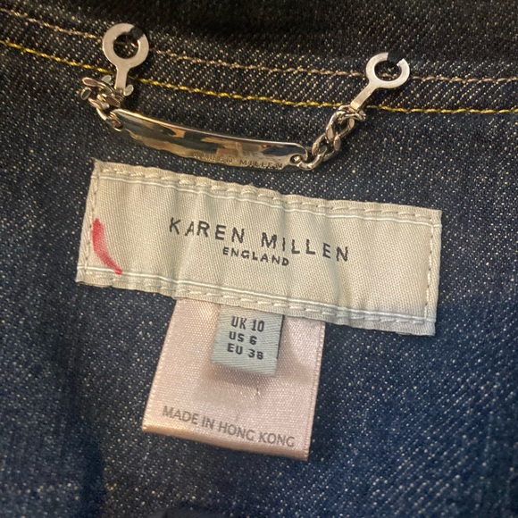 Denim Contrast Stitch Detail Button Through Vest - Picture 3 of 6